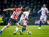 PSV Eindhoven defender Olivier Boscagli and Girona FC forward Bryan Gil play during the match between PSV and Girona at the Philips Stadium...