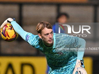 Goalkeeper Lucas Bergstrom (47 Chelsea) is in action during the EFL Trophy match between Cambridge United and Chelsea Under 21s at the Cleda...