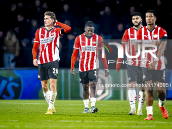 PSV Eindhoven forward Johan Bakayoko scores the 3-0 and celebrates the goal during the match between PSV and Girona at the Philips Stadium f...