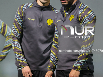 #11, Billy Bodin, and #32, Mason Bennett of Burton Albion participate in the Sky Bet League 1 match between Burton Albion and Crawley Town a...