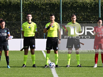 Referee Alessio Amadei officiates during the round of 16 of Coppa Italia Femminile between S.S. Lazio and F.C. Como at the Mirko Fersini Sta...