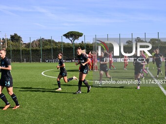 S.S. Lazio Women play during the round of 16 of the Coppa Italia Femminile between S.S. Lazio and F.C. Como at the Mirko Fersini Stadium in...