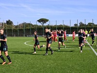 S.S. Lazio Women play during the round of 16 of the Coppa Italia Femminile between S.S. Lazio and F.C. Como at the Mirko Fersini Stadium in...