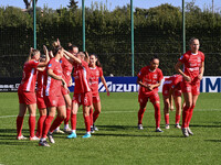 F.C. Como Women play during the round of 16 of Coppa Italia Femminile between S.S. Lazio and F.C. Como at the Mirko Fersini Stadium in Forme...