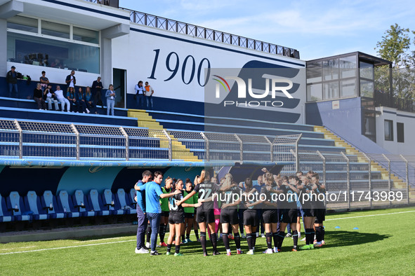 S.S. Lazio Women play during the round of 16 of the Coppa Italia Femminile between S.S. Lazio and F.C. Como at the Mirko Fersini Stadium in...