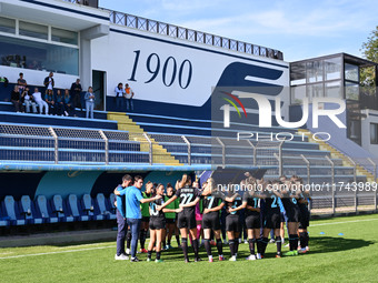 S.S. Lazio Women play during the round of 16 of the Coppa Italia Femminile between S.S. Lazio and F.C. Como at the Mirko Fersini Stadium in...