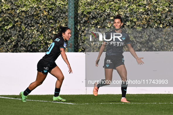 Sofia Colombo of S.S. Lazio celebrates after scoring the goal of 1-0 during the round of 16 of Coppa Italia Femminile between S.S. Lazio and...