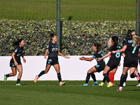 Sofia Colombo of S.S. Lazio celebrates after scoring the goal of 1-0 during the round of 16 of Coppa Italia Femminile between S.S. Lazio and...