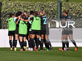 Sofia Colombo of S.S. Lazio celebrates after scoring the goal of 1-0 during the round of 16 of Coppa Italia Femminile between S.S. Lazio and...