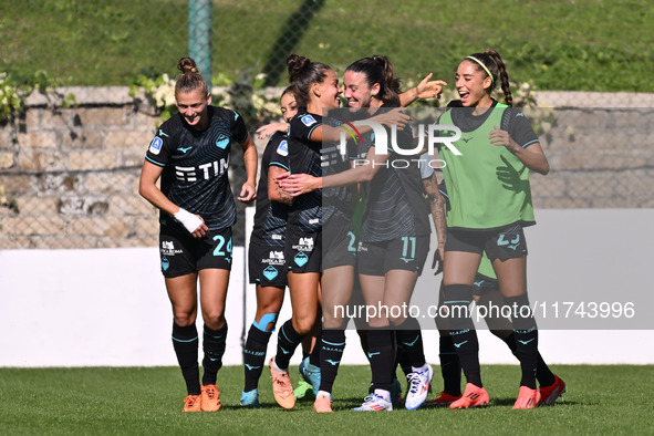 Sofia Colombo of S.S. Lazio celebrates after scoring the goal of 1-0 during the round of 16 of Coppa Italia Femminile between S.S. Lazio and...