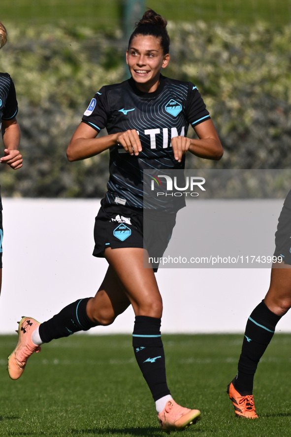 Sofia Colombo of S.S. Lazio celebrates after scoring the goal of 1-0 during the round of 16 of Coppa Italia Femminile between S.S. Lazio and...