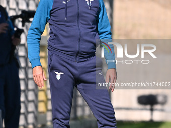 Gianluca Grassadonia coaches S.S. Lazio during the round of 16 of the Coppa Italia Femminile between S.S. Lazio and F.C. Como at the Mirko F...