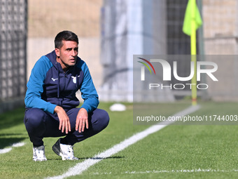 Gianluca Grassadonia coaches S.S. Lazio during the round of 16 of the Coppa Italia Femminile between S.S. Lazio and F.C. Como at the Mirko F...