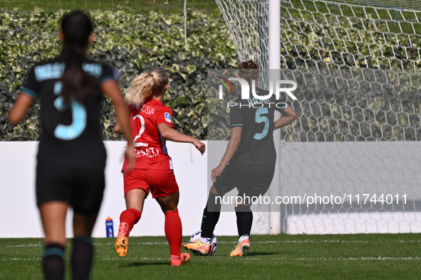 Zsanett Kajan of S.S. Lazio scores the goal for 2-0 during the round of 16 of Coppa Italia Femminile between S.S. Lazio and F.C. Como at the...