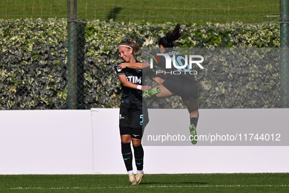 Zsanett Kajan of S.S. Lazio celebrates after scoring the goal for 2-0 during the round of 16 of Coppa Italia Femminile between S.S. Lazio an...