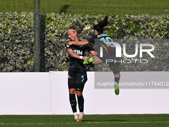 Zsanett Kajan of S.S. Lazio celebrates after scoring the goal for 2-0 during the round of 16 of Coppa Italia Femminile between S.S. Lazio an...