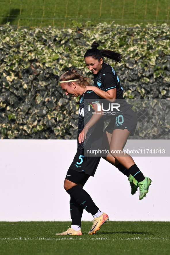 Zsanett Kajan of S.S. Lazio celebrates after scoring the goal for 2-0 during the round of 16 of Coppa Italia Femminile between S.S. Lazio an...