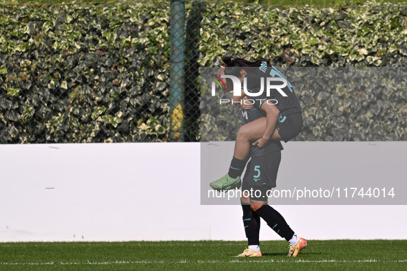 Zsanett Kajan of S.S. Lazio celebrates after scoring the goal for 2-0 during the round of 16 of Coppa Italia Femminile between S.S. Lazio an...