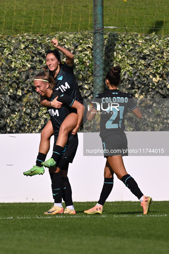 Zsanett Kajan of S.S. Lazio celebrates after scoring the goal for 2-0 during the round of 16 of Coppa Italia Femminile between S.S. Lazio an...