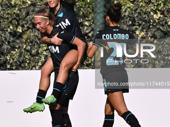 Zsanett Kajan of S.S. Lazio celebrates after scoring the goal for 2-0 during the round of 16 of Coppa Italia Femminile between S.S. Lazio an...