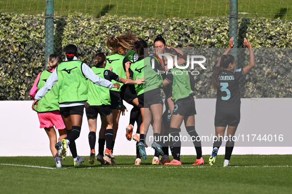 Zsanett Kajan of S.S. Lazio celebrates after scoring the goal for 2-0 during the round of 16 of Coppa Italia Femminile between S.S. Lazio an...