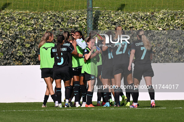 Zsanett Kajan of S.S. Lazio celebrates after scoring the goal for 2-0 during the round of 16 of Coppa Italia Femminile between S.S. Lazio an...