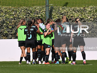 Zsanett Kajan of S.S. Lazio celebrates after scoring the goal for 2-0 during the round of 16 of Coppa Italia Femminile between S.S. Lazio an...