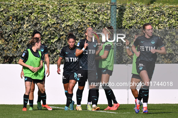 Zsanett Kajan of S.S. Lazio celebrates after scoring the goal for 2-0 during the round of 16 of Coppa Italia Femminile between S.S. Lazio an...