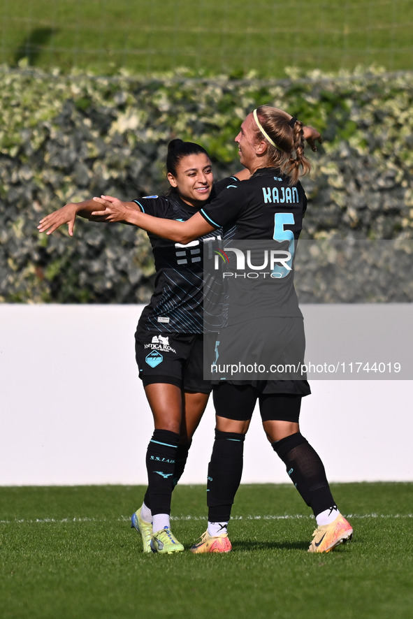 Zsanett Kajan of S.S. Lazio celebrates after scoring the goal for 2-0 during the round of 16 of Coppa Italia Femminile between S.S. Lazio an...