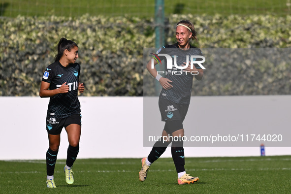 Zsanett Kajan of S.S. Lazio celebrates after scoring the goal for 2-0 during the round of 16 of Coppa Italia Femminile between S.S. Lazio an...