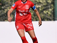 Giulia Rizzon of F.C. Como Women plays during the round of 16 of Coppa Italia Femminile between S.S. Lazio and F.C. Como at the Mirko Fersin...