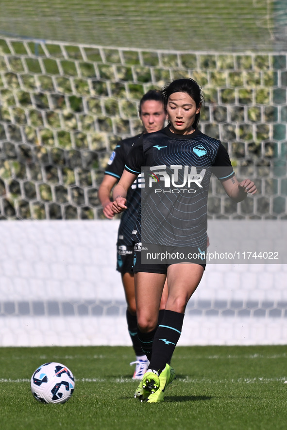 Lina Yang of S.S. Lazio participates in the round of 16 of the Coppa Italia Femminile between S.S. Lazio and F.C. Como at the Mirko Fersini...