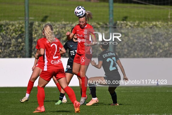 Julia Karlernas of F.C. Como Women participates in the round of 16 of Coppa Italia Femminile between S.S. Lazio and F.C. Como at the Mirko F...