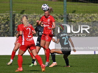 Julia Karlernas of F.C. Como Women participates in the round of 16 of Coppa Italia Femminile between S.S. Lazio and F.C. Como at the Mirko F...