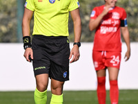 Referee Alessio Amadei officiates during the round of 16 of Coppa Italia Femminile between S.S. Lazio and F.C. Como at the Mirko Fersini Sta...