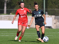 Alma Hilaj of F.C. Como Women and Sofia Colombo of S.S. Lazio participate in the round of 16 of Coppa Italia Femminile between S.S. Lazio an...