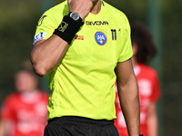 Referee Alessio Amadei officiates during the round of 16 of Coppa Italia Femminile between S.S. Lazio and F.C. Como at the Mirko Fersini Sta...