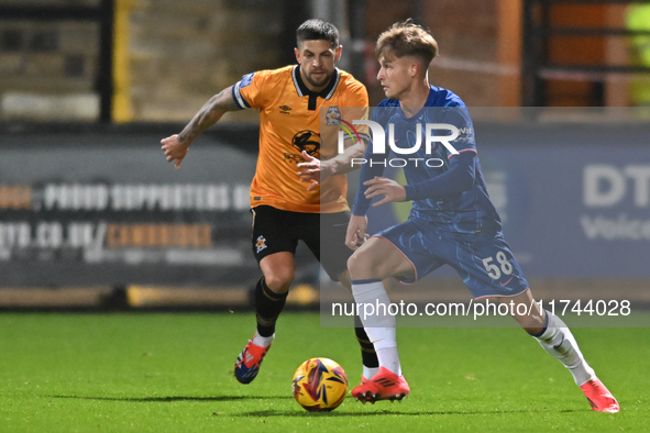 Jimmy Jay Morgan (58 Chelsea) goes forward during the EFL Trophy match between Cambridge United and Chelsea Under 21s at the Cledara Abbey S...