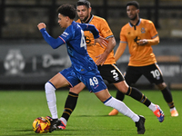 Richard Olise (49 Chelsea) goes forward during the EFL Trophy match between Cambridge United and Chelsea Under 21s at the Cledara Abbey Stad...