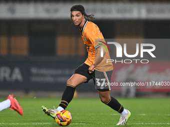 Amaru Kaunda of Cambridge United controls the ball during the EFL Trophy match between Cambridge United and Chelsea Under 21s at the Cledara...