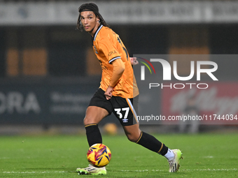 Amaru Kaunda of Cambridge United controls the ball during the EFL Trophy match between Cambridge United and Chelsea Under 21s at the Cledara...