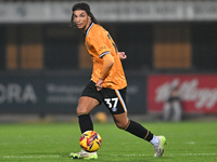 Amaru Kaunda of Cambridge United controls the ball during the EFL Trophy match between Cambridge United and Chelsea Under 21s at the Cledara...