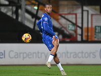 Ishe Samuels Smith (62 Chelsea) passes the ball during the EFL Trophy match between Cambridge United and Chelsea Under 21s at the Cledara Ab...