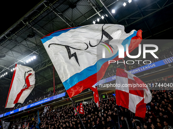 The atmosphere in the stadium during the match between PSV and Girona at the Philips Stadium for the UEFA Champions League - League phase -...