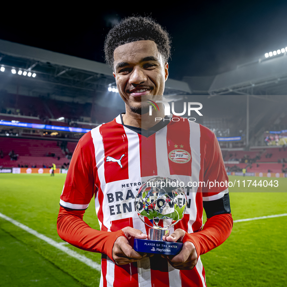 PSV Eindhoven midfielder Malik Tillman is the best man of the match during the match between PSV and Girona at the Philips Stadium for the U...