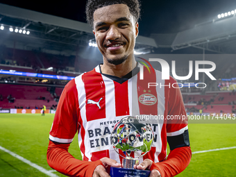 PSV Eindhoven midfielder Malik Tillman is the best man of the match during the match between PSV and Girona at the Philips Stadium for the U...