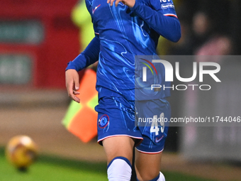 Richard Olise (49 Chelsea) participates in the EFL Trophy match between Cambridge United and Chelsea Under 21s at the Cledara Abbey Stadium...