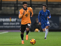 Elias Kachunga (10 Cambridge United) controls the ball during the EFL Trophy match between Cambridge United and Chelsea Under 21s at the Cle...