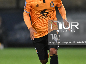 Elias Kachunga (10 Cambridge United) goes forward during the EFL Trophy match between Cambridge United and Chelsea Under 21s at the Cledara...