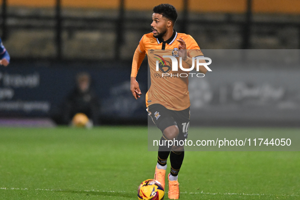 Elias Kachunga (10 Cambridge United) controls the ball during the EFL Trophy match between Cambridge United and Chelsea Under 21s at the Cle...